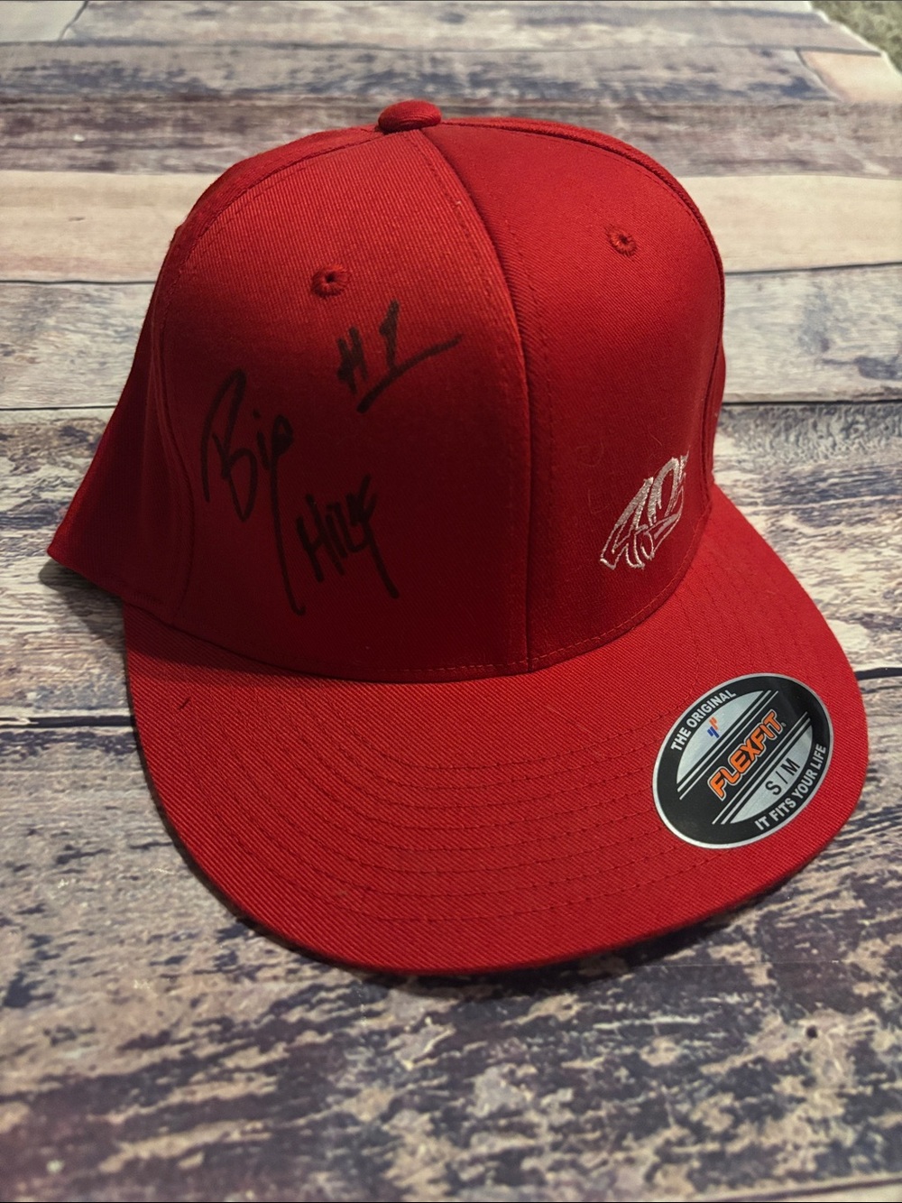 STREET OUTLAWS BIG CHIEF Red Snapback Hat with Embroidered Logo and Autograph
